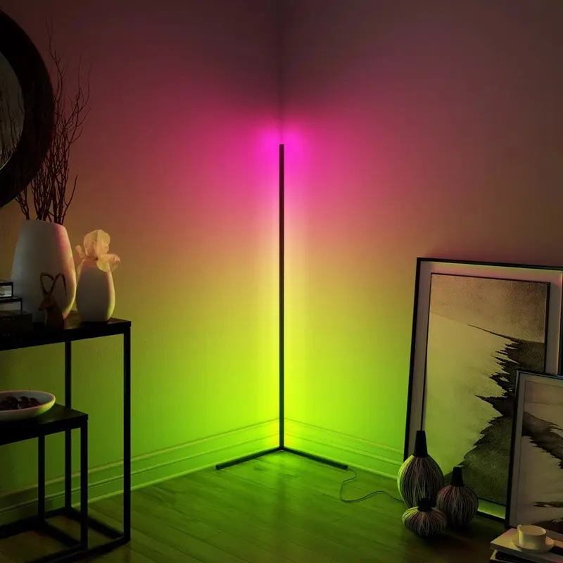 Lampadar de colț RGB, LED, 20W, din aluminiu, 140cm