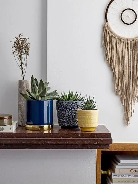 Ghiveci albastru din ceramică 14 cm Ring Bloomingville