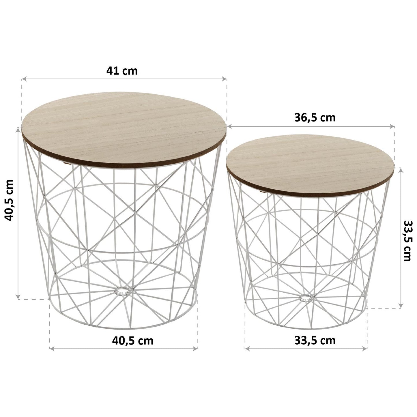Set 2 măsuțe laterale Versa din lemn MDF și metal