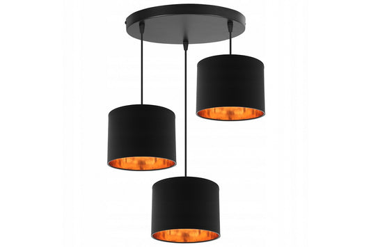 Lustră PWL-1093 Pakoworld E14, negru/bronz, D15x90 cm