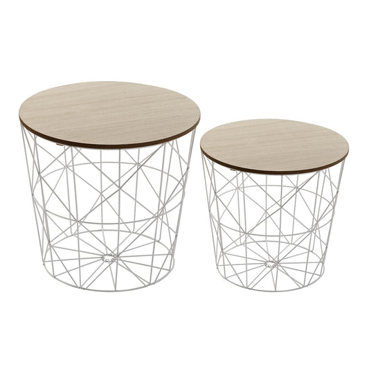 Set 2 măsuțe laterale Versa din lemn MDF și metal